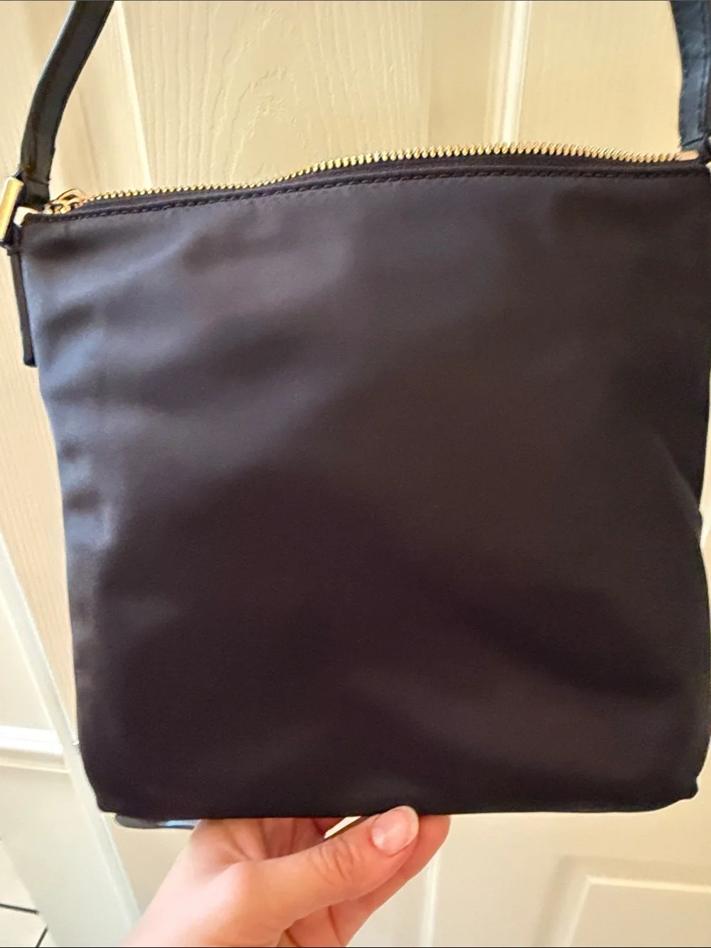 kate spade Black Nylon Crossbody with Gold Accents